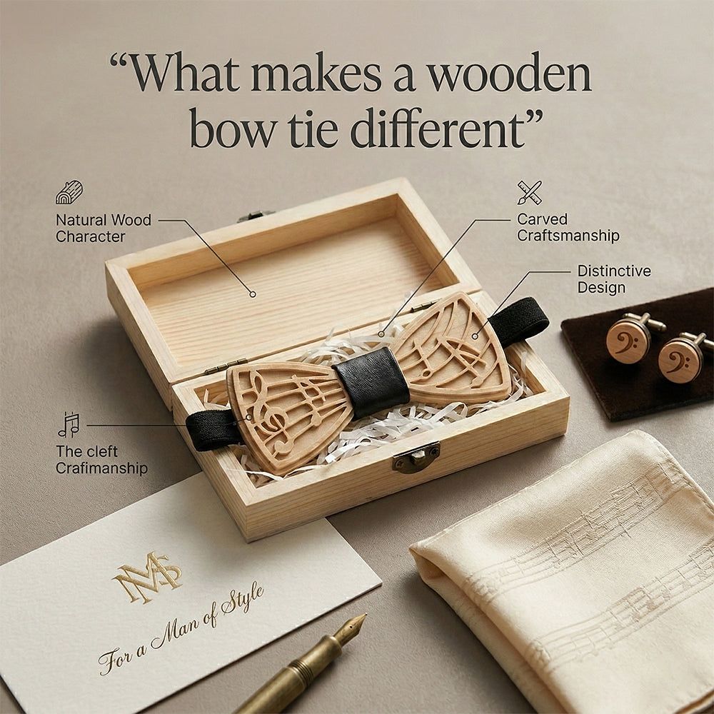 M72音符 M72音符  Musical Note Cutout Bow Tie Set, Maple — view 7