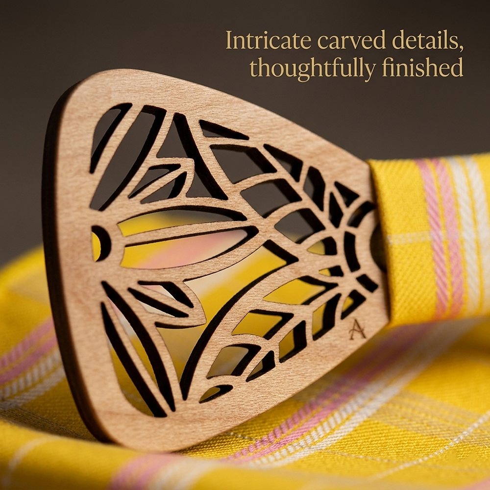 M78 M78  Triangle Line Cutout Bow Tie Set, Maple — view 2