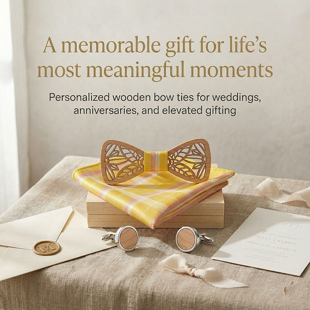 M78 M78  Triangle Line Cutout Bow Tie Set, Maple — view 5