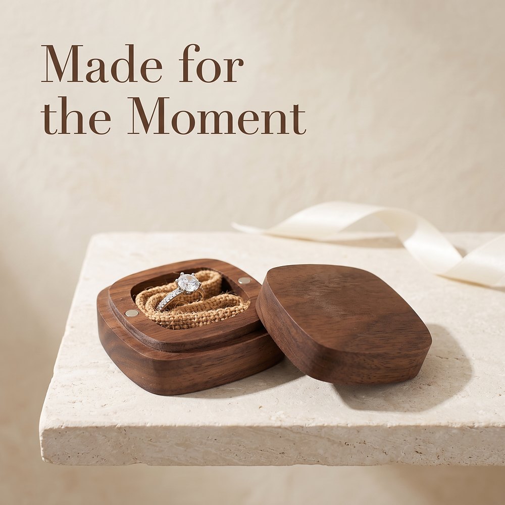 RB505 Square Ring Box, Rounded Corners, Solid Lid
