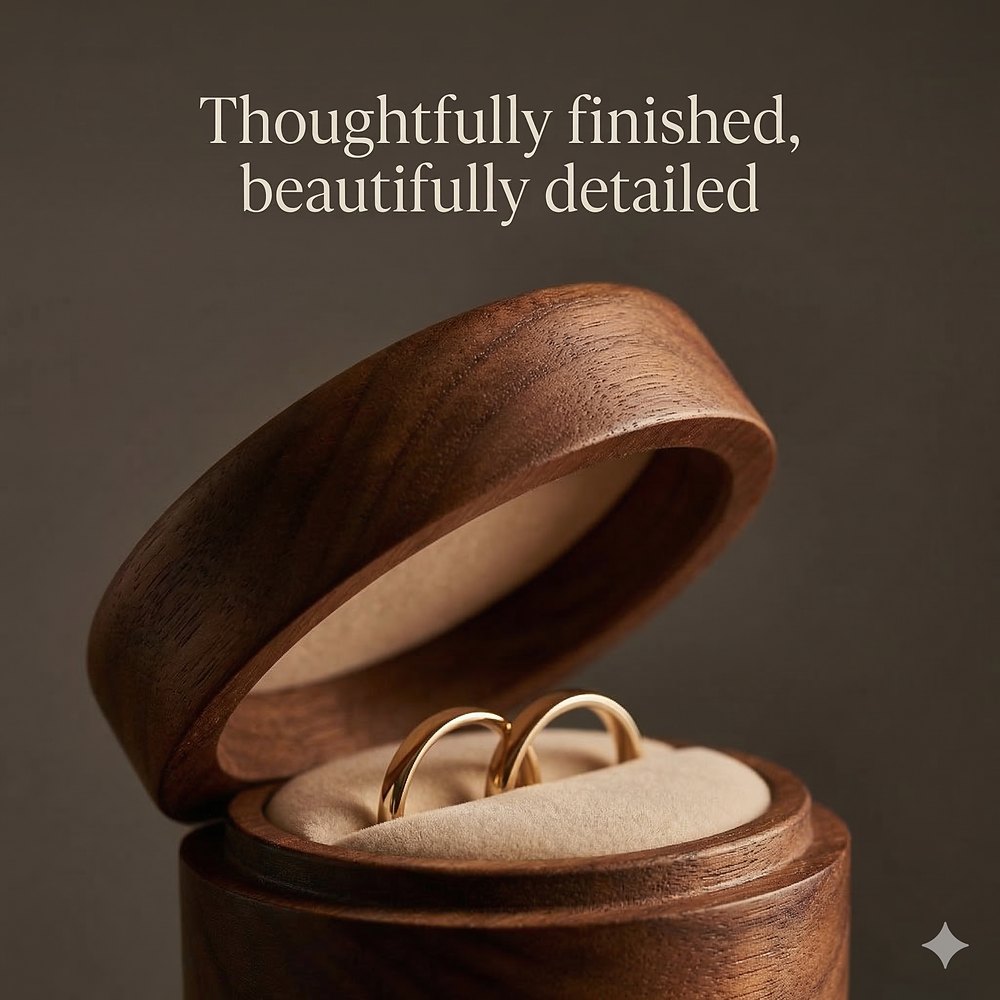 RB508 RB508  Round Window Ring Box, Walnut — view 2