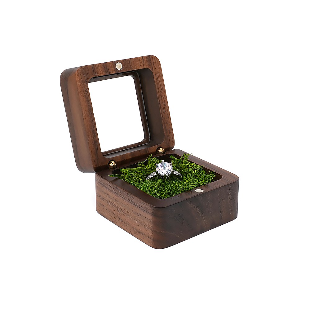 RB511 RB511  Square Ring Box, Window Lid, Double Slot — view 4
