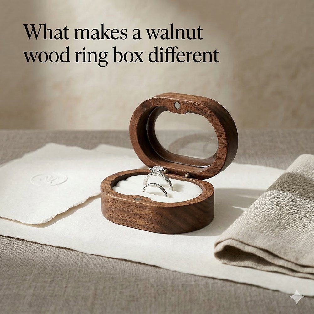 RB512 RB512  Oval Window Ring Box, Engraved Lid — view 4