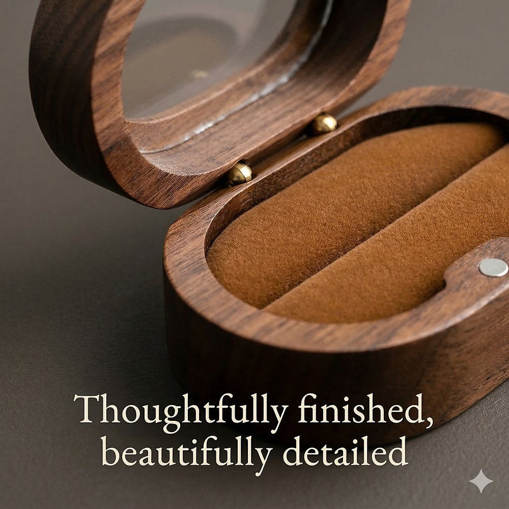 RB512 RB512  Oval Window Ring Box, Engraved Lid — view 5