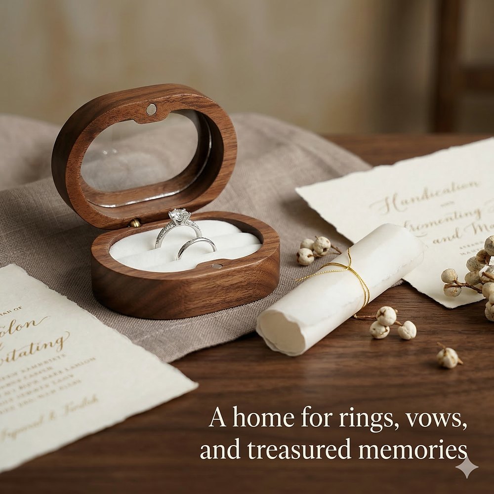 RB512 RB512  Oval Window Ring Box, Engraved Lid — view 7
