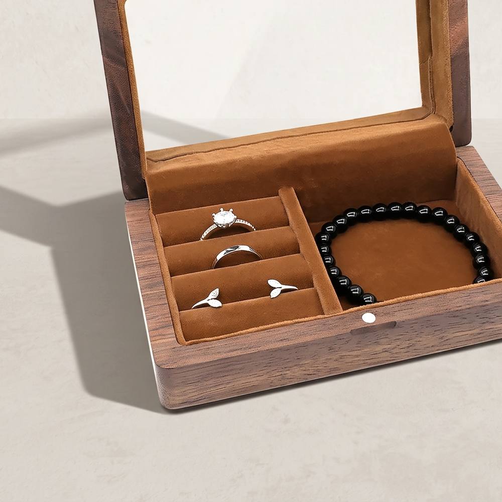 RB531 RB531  Jewellery Organiser, Walnut, Mirror Lid — colour C1