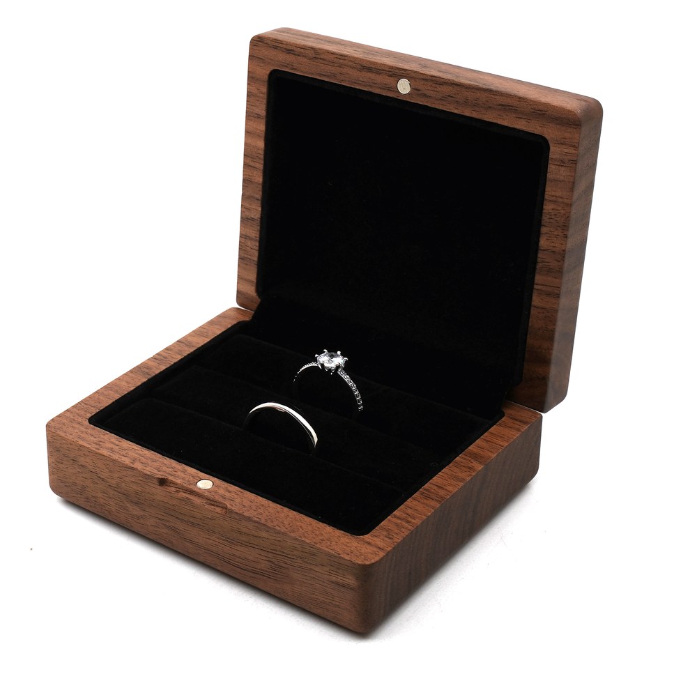 RB545 RB545  Earring and Ring Box, Multi-Slot, Walnut — view 6