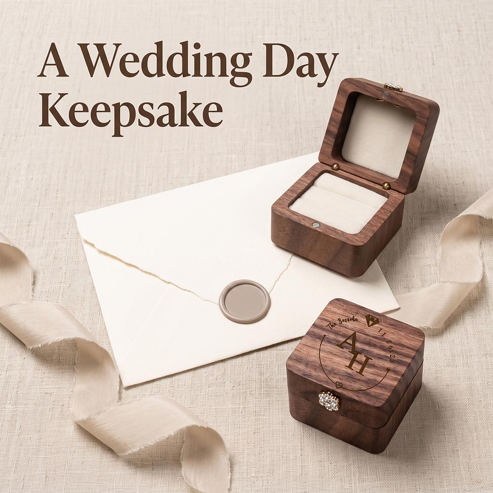 RB563 RB563  Square Ring Box, Engraved Floral Lid — view 6