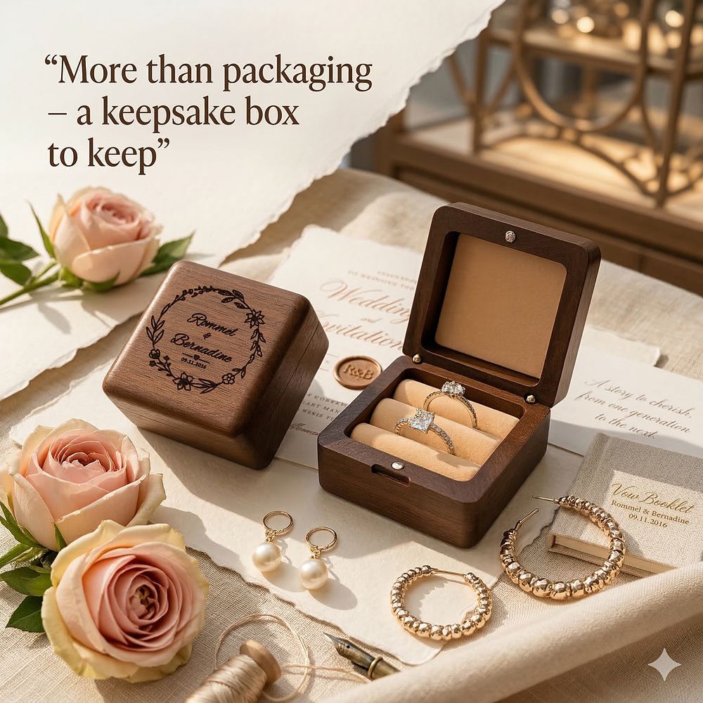 RB565 RB565  Bevelled Ring Box, Champagne Finish — view 2