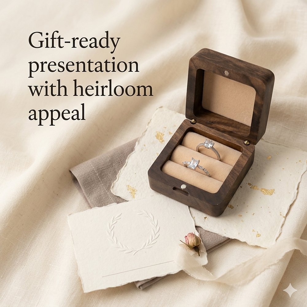 RB565 RB565  Bevelled Ring Box, Champagne Finish — view 5