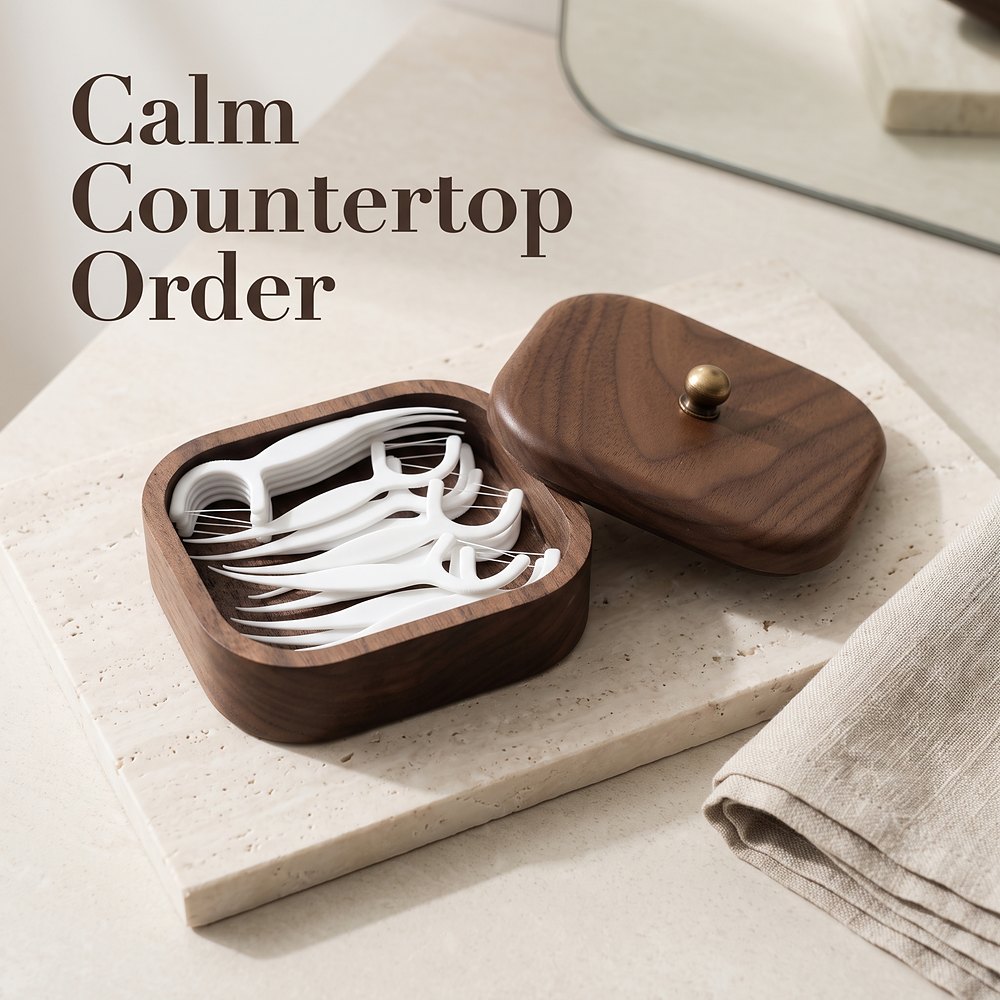 RB567 RB567  Dental Floss Storage Box, Walnut — view 6
