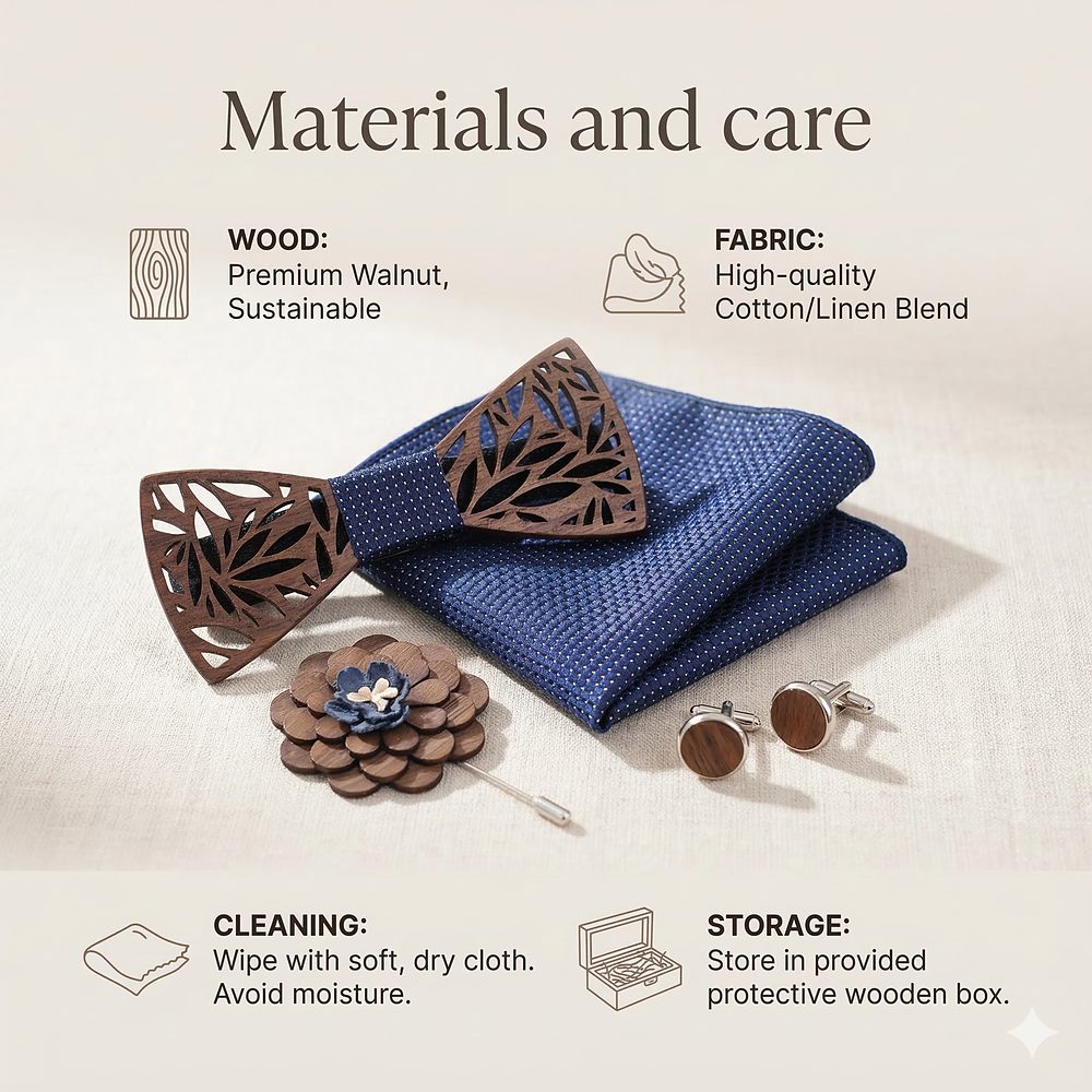 T201 T201  Floral Cutout Bow Tie Set, Walnut — view 8