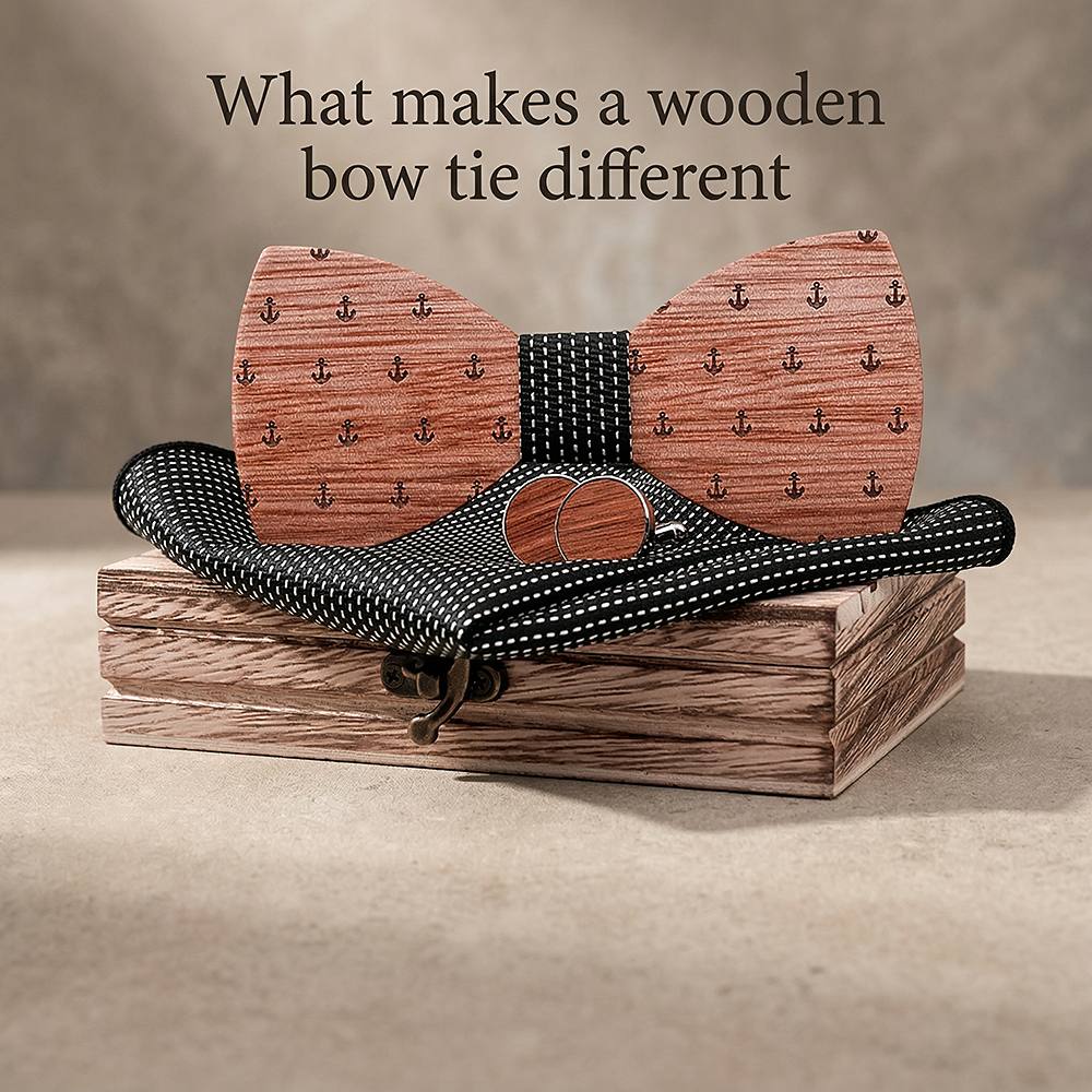 T208 T208  Anchor Design Bow Tie Set, Walnut — view 7