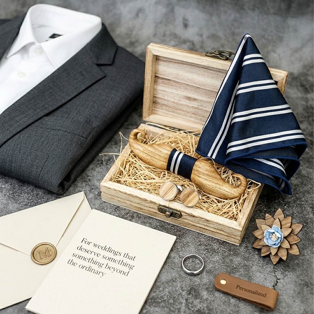 T213 T213  Solid Grain Bow Tie Set, Maple — view 10