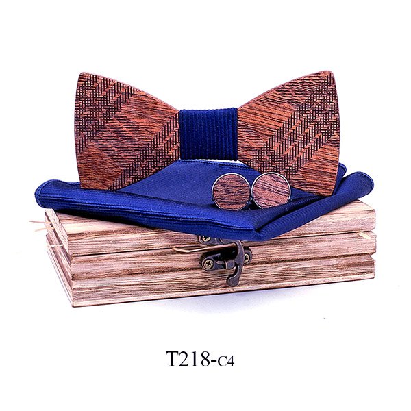 T218 T218  Ridged Sculpted Bow Tie Set, Maple — colour C4