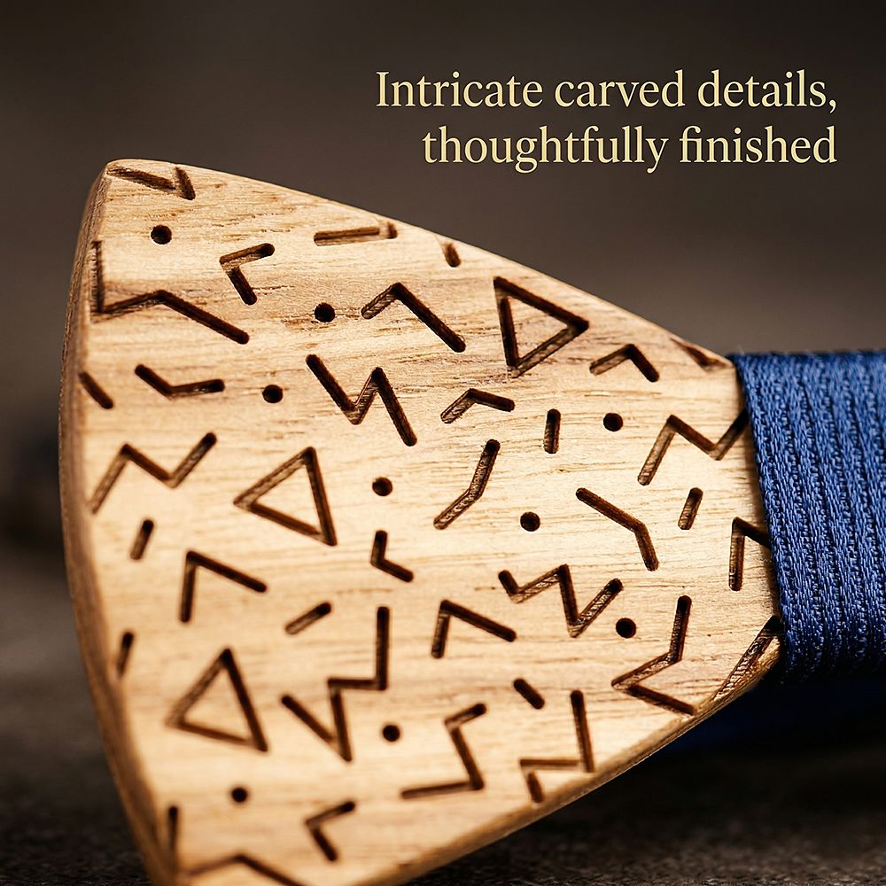 T219 T219  Sculpted Solid Bow Tie Set, Maple — view 2