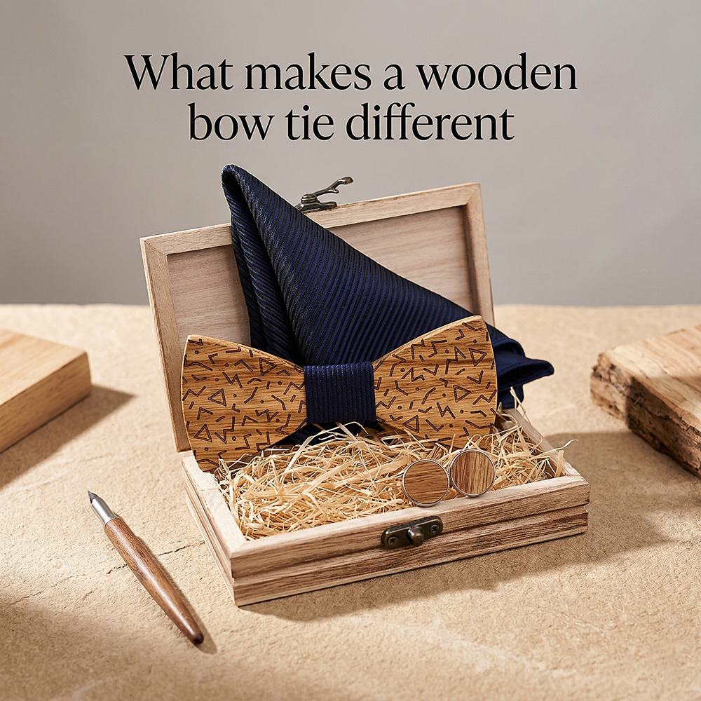 T219 T219  Sculpted Solid Bow Tie Set, Maple — view 8