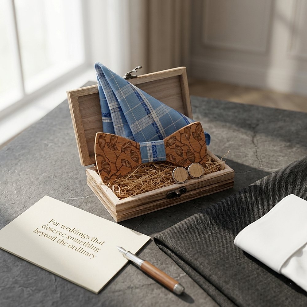 T220 T220  Leaf Vine Cutout Bow Tie Set, Maple — view 10