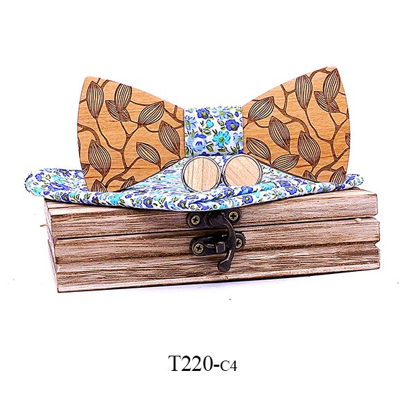 T220 T220  Leaf Vine Cutout Bow Tie Set, Maple — colour C4