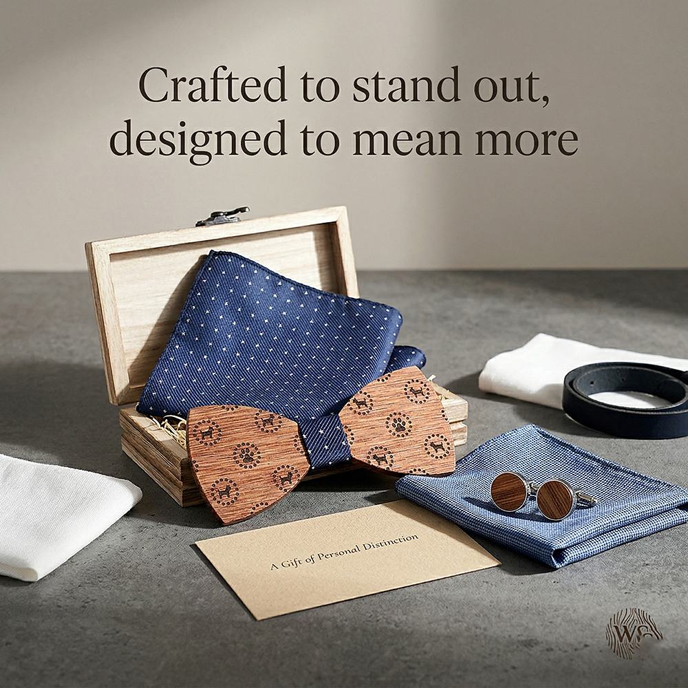 T223 T223  Dot Cutout Bow Tie Set, Walnut — view 6