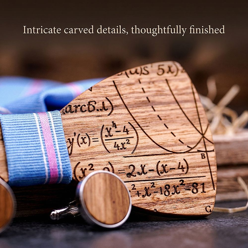 T225 T225  Solid Grain Bow Tie Set, Maple — view 2