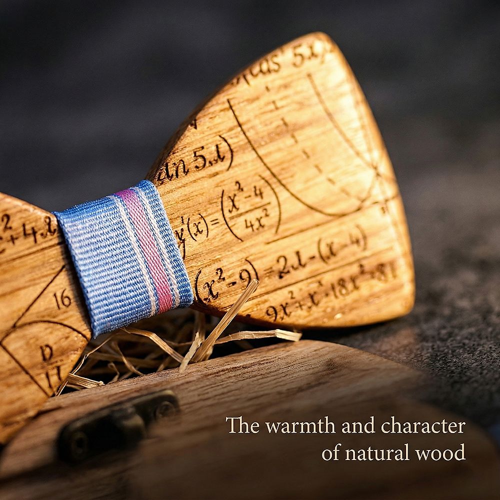 T225 T225  Solid Grain Bow Tie Set, Maple — view 4