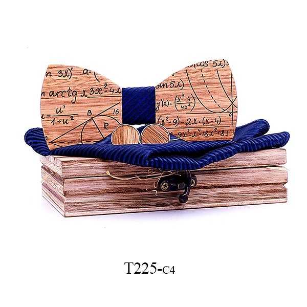 T225 T225  Solid Grain Bow Tie Set, Maple — colour C4