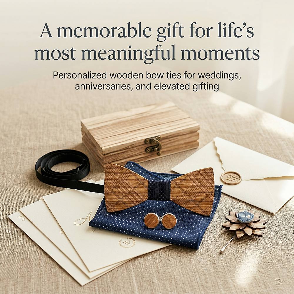 T239 T239  Grain Bow Tie Set, Zebrawood — view 5