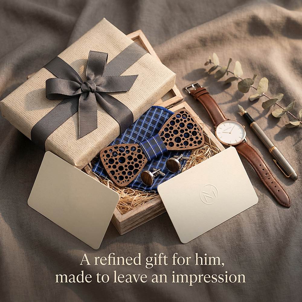T241 T241  Damask Floral Cutout Bow Tie Set, Walnut — view 9