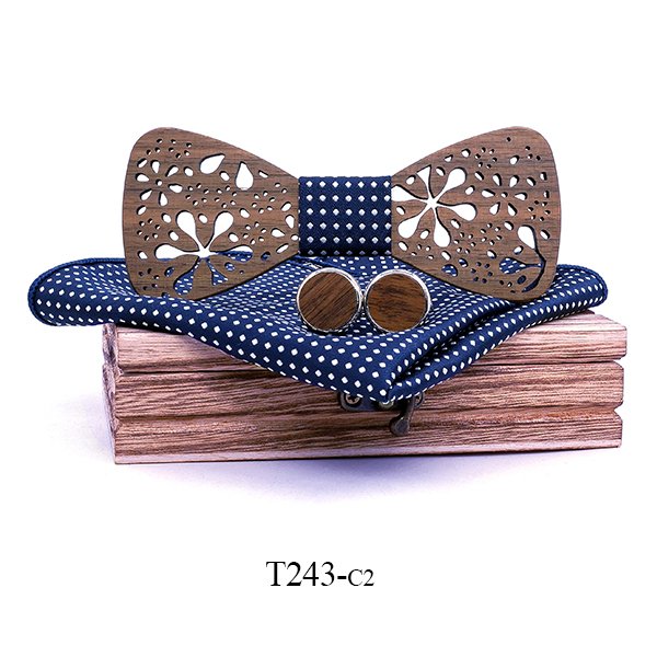 T243 T243  Floral Lace Cutout Bow Tie Set, Maple — colour C2
