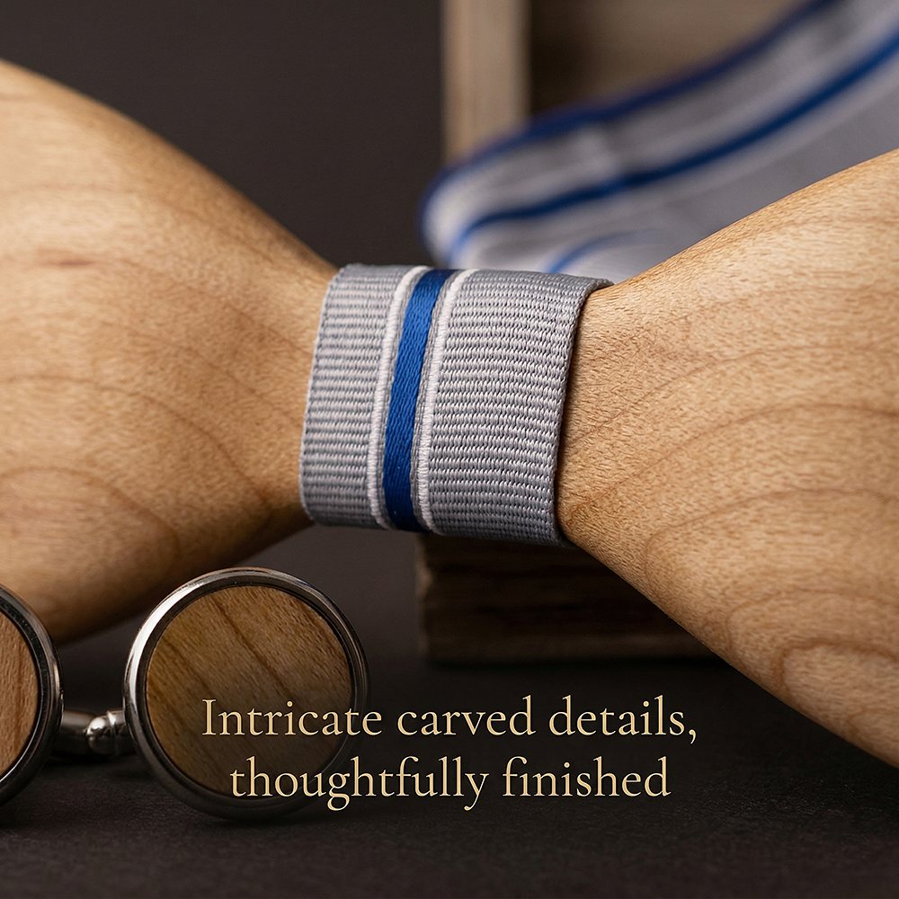 T244 T244  Solid Grain Bow Tie Set, Maple — view 2