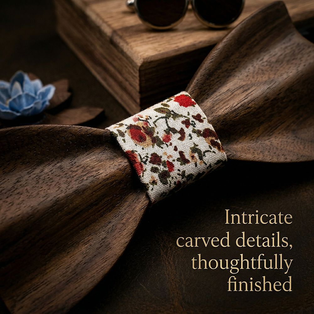 T246 T246  Floral Cutout Bow Tie Set, Maple — view 2