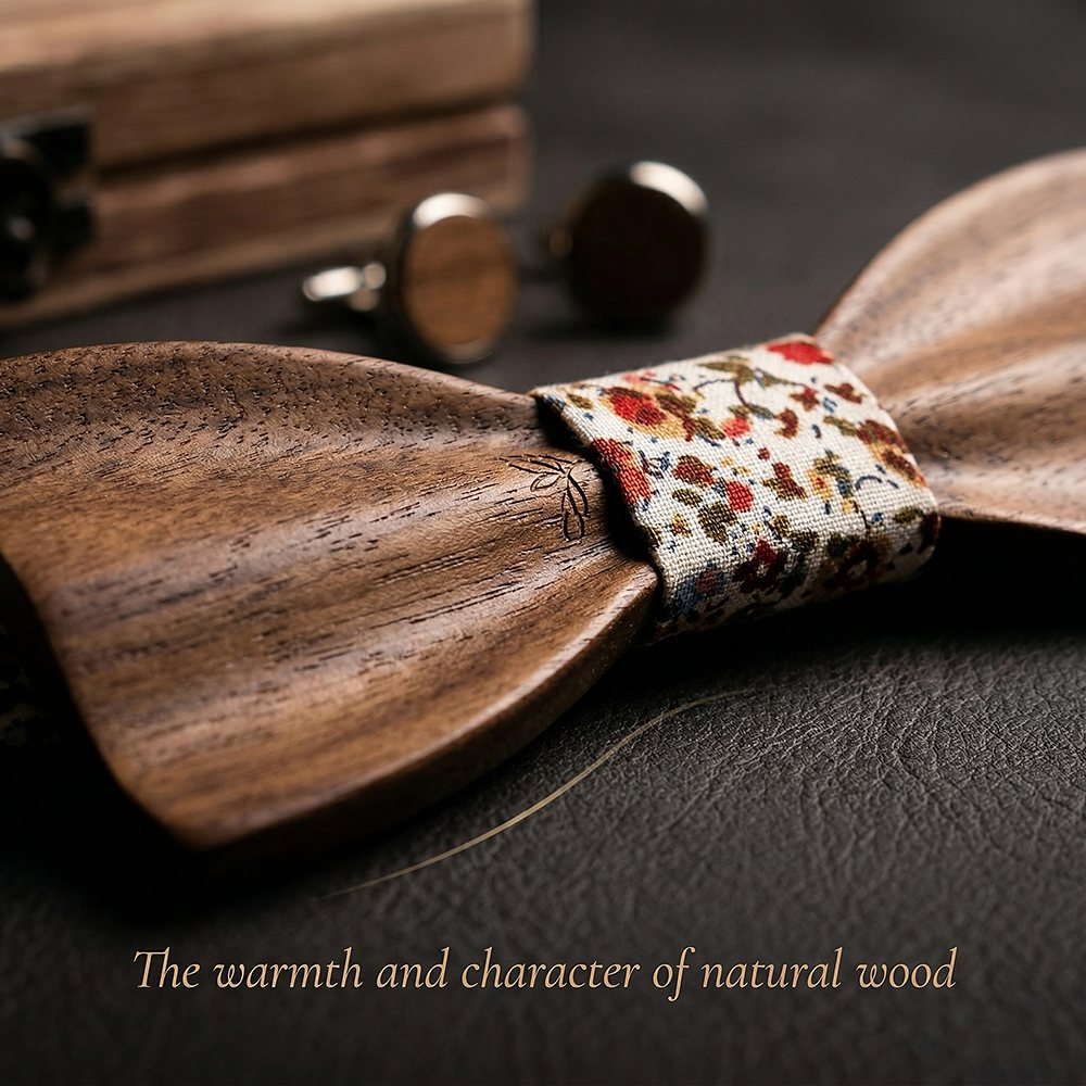 T246 T246  Floral Cutout Bow Tie Set, Maple — view 4