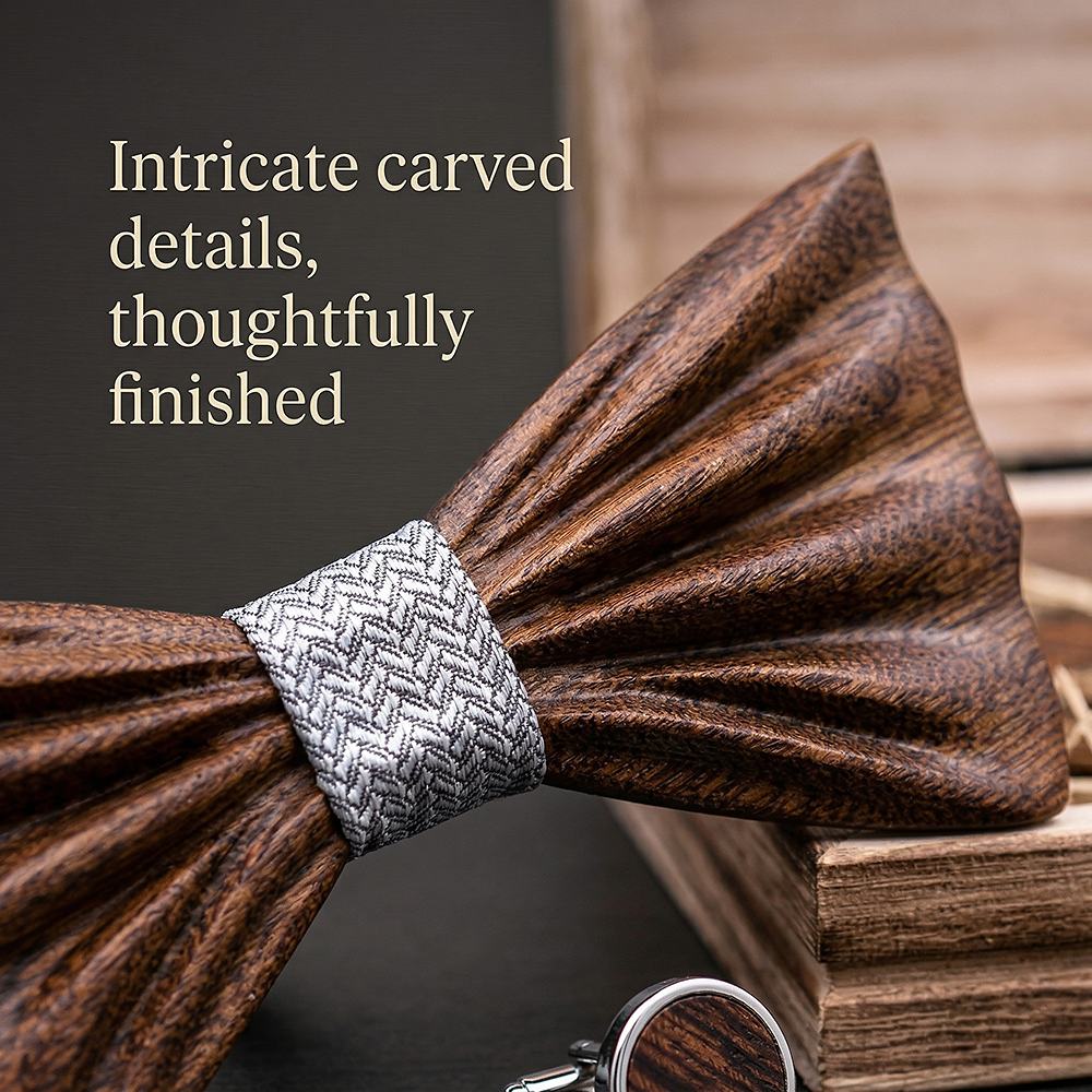T247 T247  Grain Bow Tie Set, Zebrawood — view 2