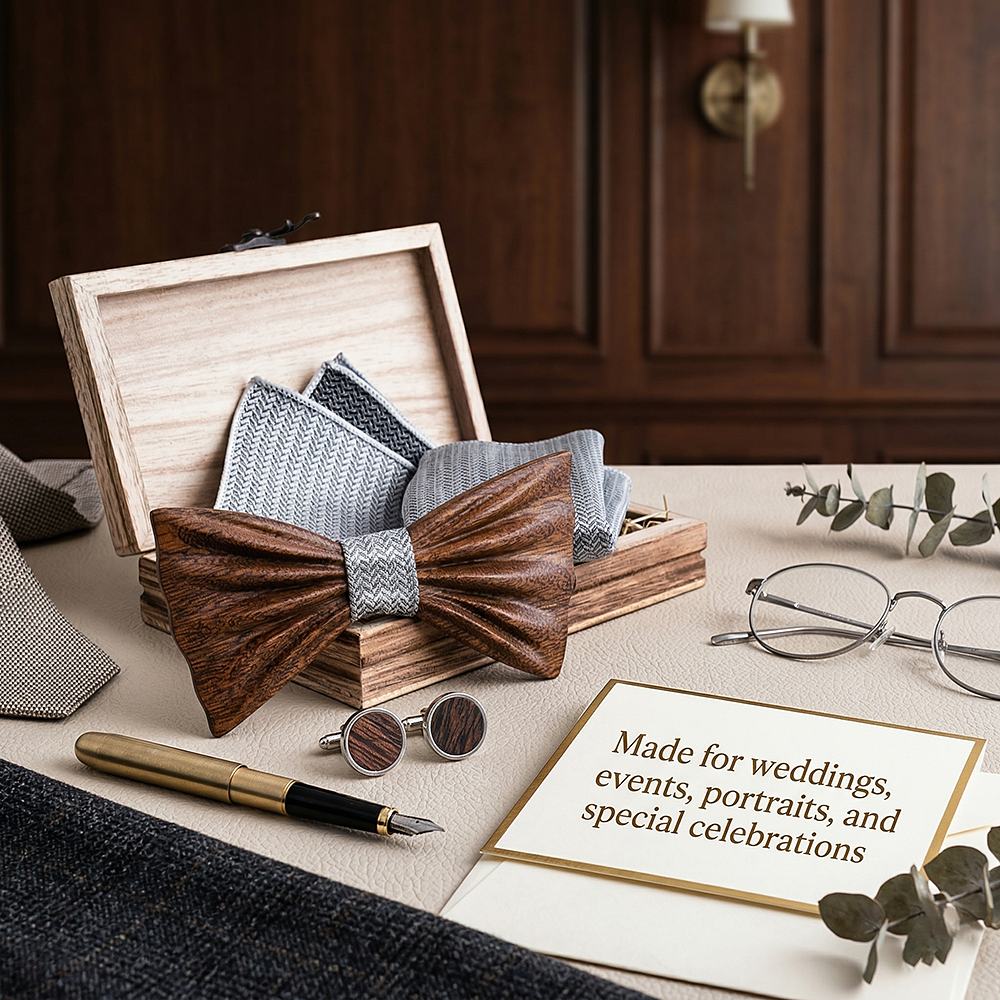 T247 T247  Grain Bow Tie Set, Zebrawood — view 3
