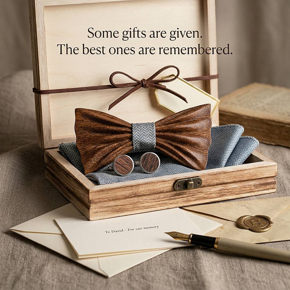 T247 T247  Grain Bow Tie Set, Zebrawood — view 6