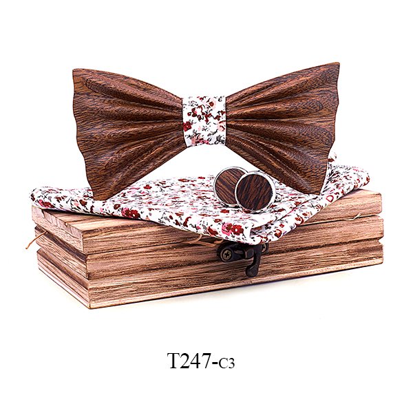 T247 T247  Grain Bow Tie Set, Zebrawood — colour C3