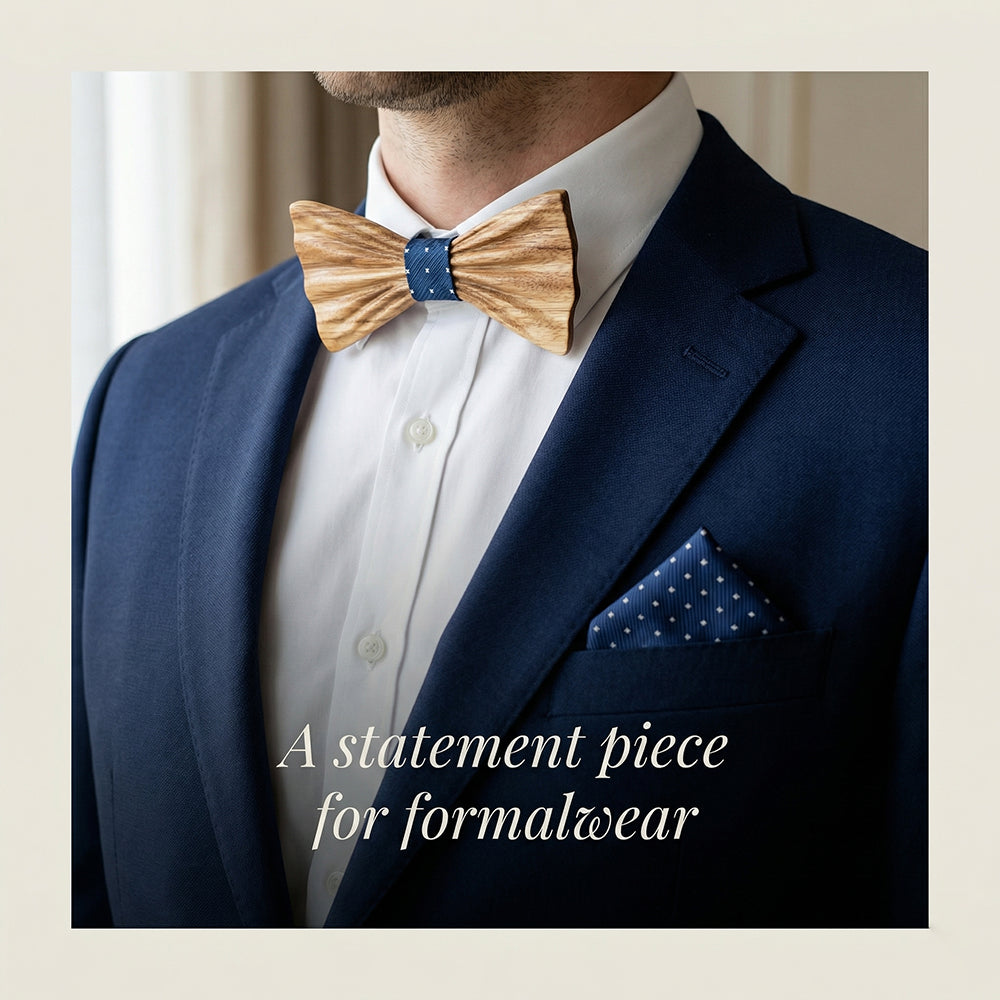 T248  Grain Bow Tie Set, Zebrawood