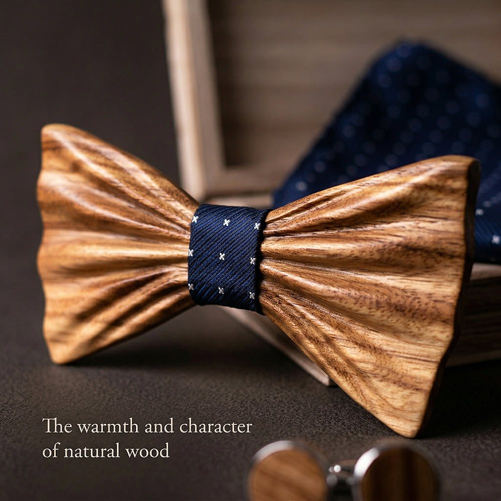 T248 T248  Grain Bow Tie Set, Zebrawood — view 4