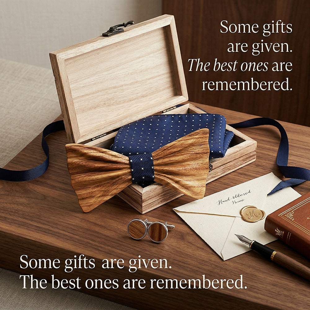 T248 T248  Grain Bow Tie Set, Zebrawood — view 6