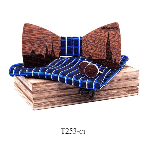 T253 T253  Custom City Silhouette Bow Tie Set, Walnut — colour C1