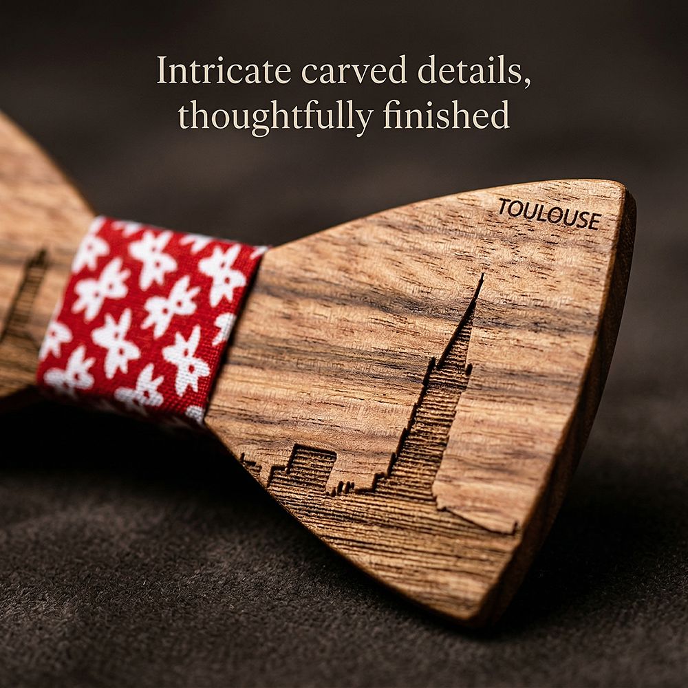T258 T258  Grain Bow Tie Set, Zebrawood — view 2