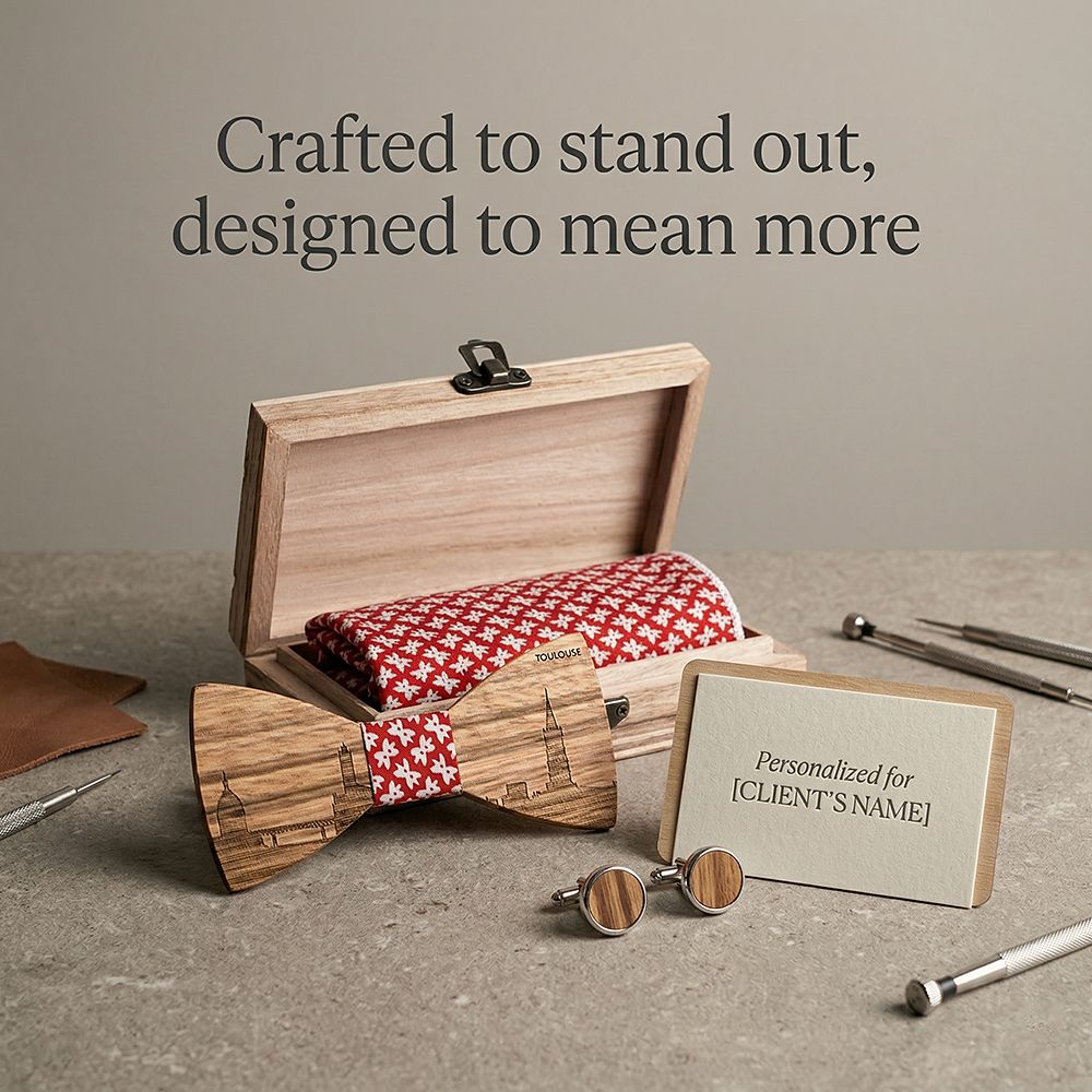 T258 T258  Grain Bow Tie Set, Zebrawood — view 6
