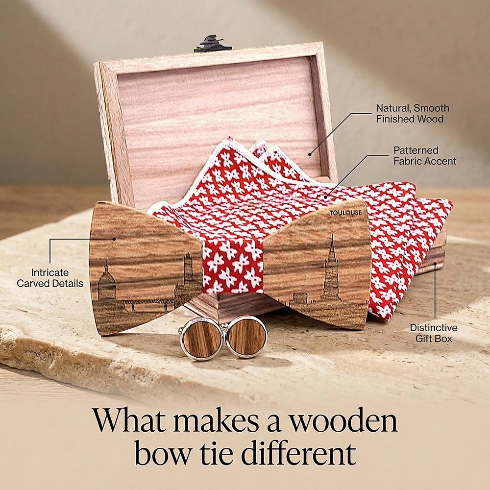 T258 T258  Grain Bow Tie Set, Zebrawood — view 7