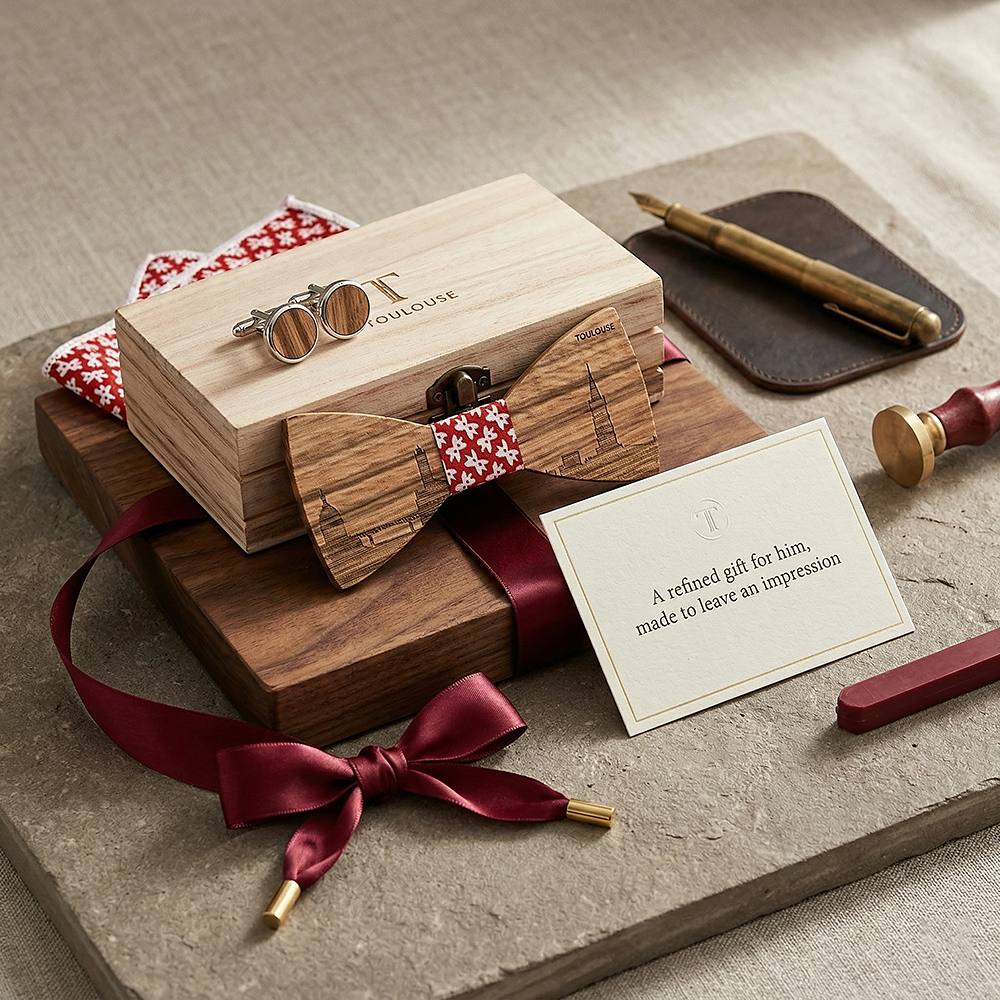 T258 T258  Grain Bow Tie Set, Zebrawood — view 9