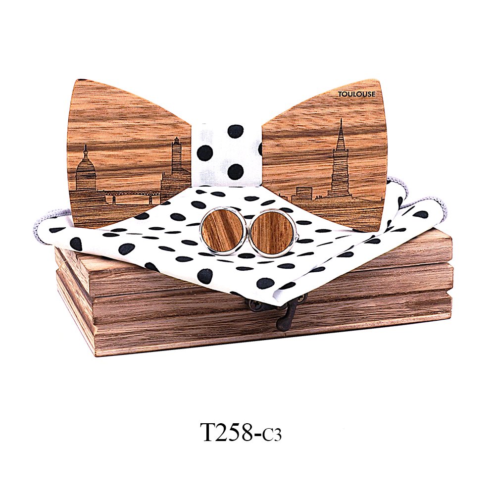 T258 T258  Grain Bow Tie Set, Zebrawood — colour C3