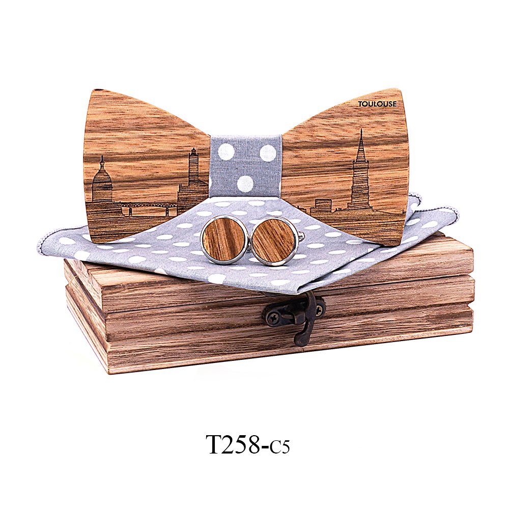 T258 T258  Grain Bow Tie Set, Zebrawood — colour C5