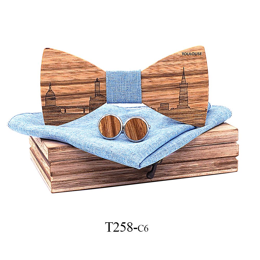 T258 T258  Grain Bow Tie Set, Zebrawood — colour C6