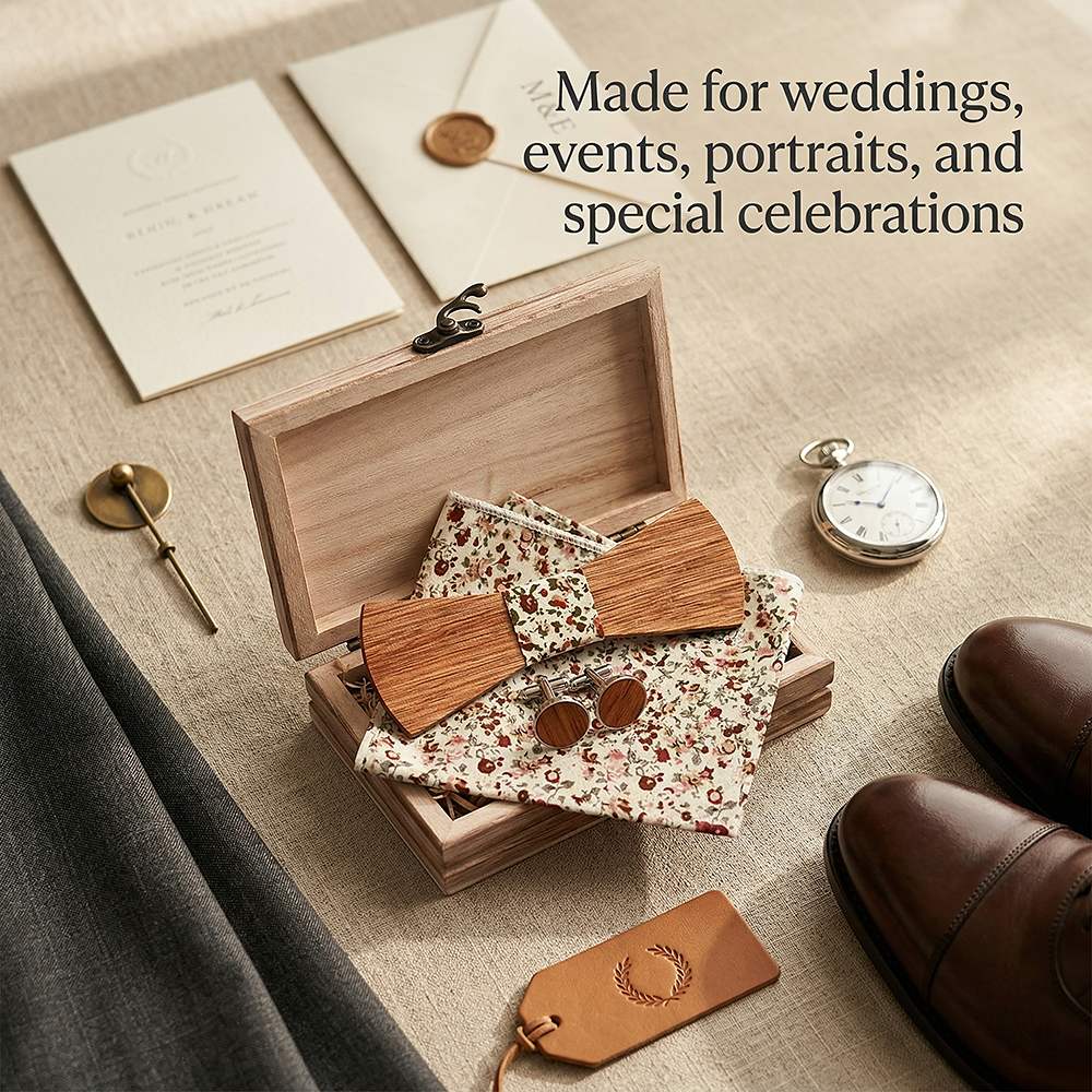 T260 T260  Grain Bow Tie Set, Zebrawood — view 3
