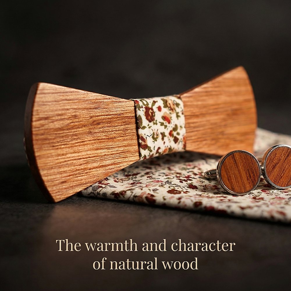 T260 T260  Grain Bow Tie Set, Zebrawood — view 4
